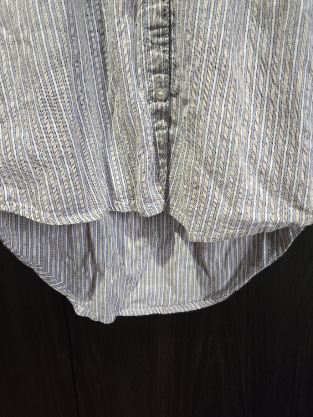 Japna Light Blue Striped Button-Front Button Up Shirt Dress Pockets Size Xs - Picture 6 of 10